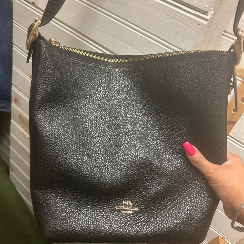 Coach Black Leather Shoulder Bag